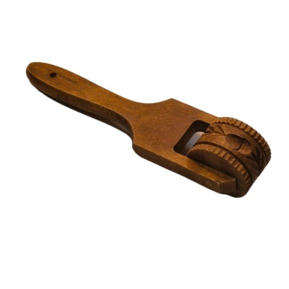 Old Vintage Wood Springerle Cookie Roller Pineapple Made in US Zone Germany 9" - Picture 1 of 12